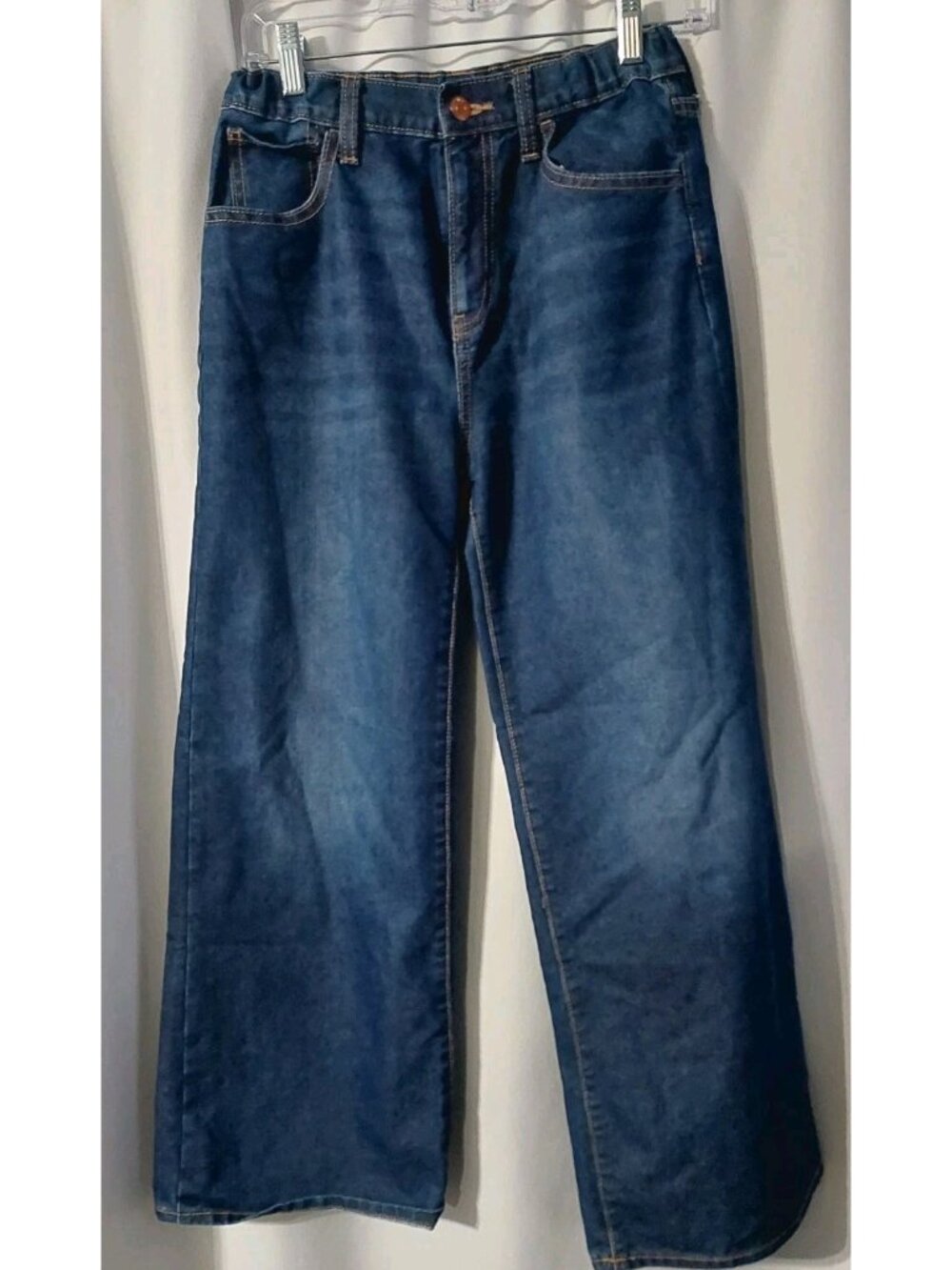 Old Navy Boys Size 18 Black High Rise Baggy Wide Leg Jeans Tough Adjustable